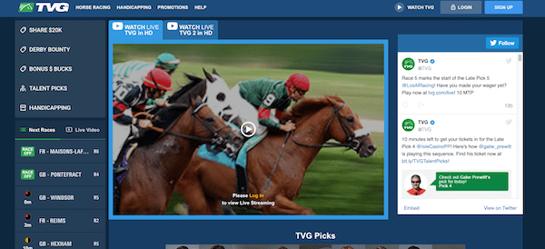 Betting at TVG Online Racebook
